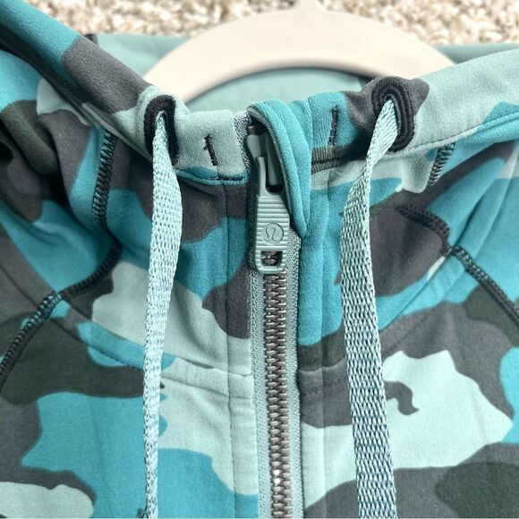 Lululemon Jacket Women’s 6 Hooded Define Heritage 365 Camo Tidewater Teal Multi - Picture 2 of 6